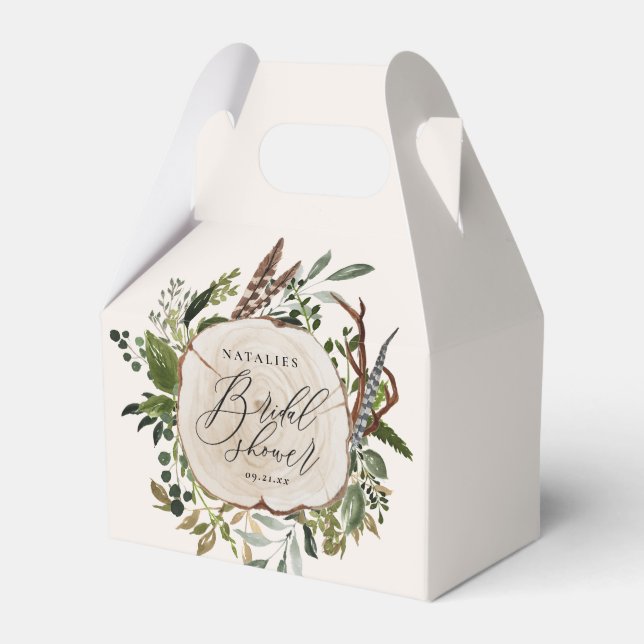 Caja Para Regalos Ducha de matrimonio botánica de granero rústico (Front Side)