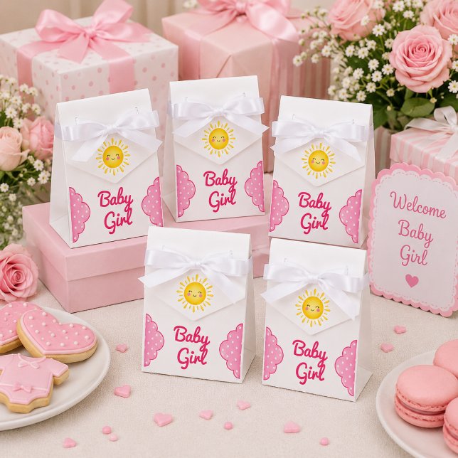 Caja Para Regalos Ducha de Niña Bebé Sol Amarillo Sonriente (Subido por el creador)