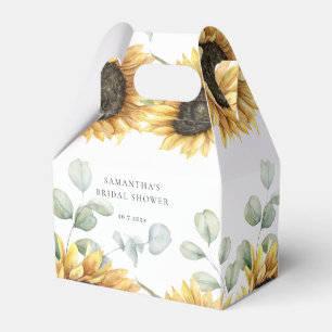 Caja Para Regalos Ducha de Novia Amor en Flor de Girasol Eucalipto