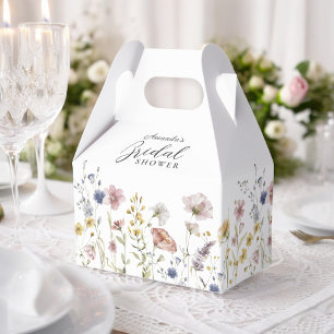 Caja Para Regalos Ducha de Novia Bohemio Fresco de Flores Silvestres