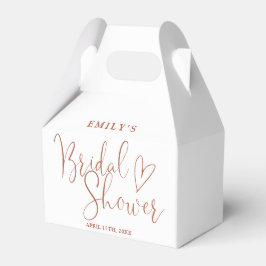 Caja Para Regalos Ducha de Novia Caligrafía Script Terracota