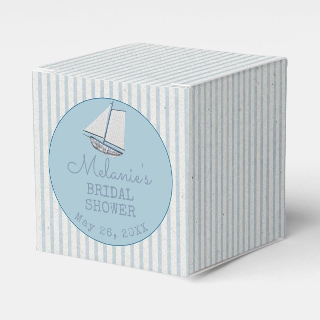 Caja Para Regalos Ducha de novia costera raya de barco  (Costado Anverso)