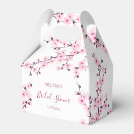 Caja Para Regalos Ducha de Novia Flor de Cerezo Botánica Rosa Blanco