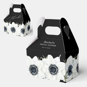 Caja Para Regalos Ducha de novia floral blanca y negra