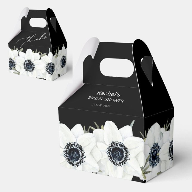 Caja Para Regalos Ducha de novia floral blanca y negra (Subido por el creador)