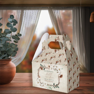 Caja Para Regalos Ducha de Novia Floral Boho Silenciada de Otoño