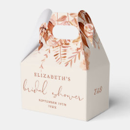 Caja Para Regalos Ducha de Novia Floral Rústica de Terracota Otoño