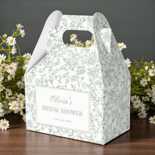 Caja Para Regalos Ducha de Novia Floral Vintage Francesa Verde Salvi