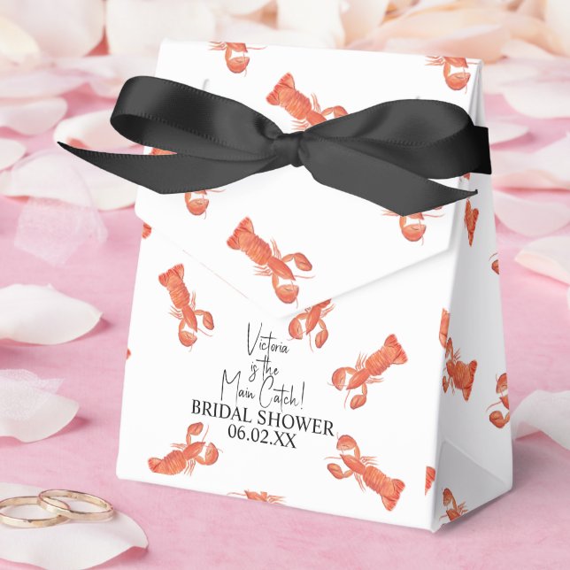 Caja Para Regalos Ducha de Novia Langostas Acuarela Mano Principal C (Boda)