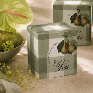 Caja Para Regalos Ducha de Novia Perfect Pair Gingham Vintage Pear