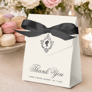 Caja Para Regalos Ducha de Novia Vintage Dama Regencia en Cresta Mar