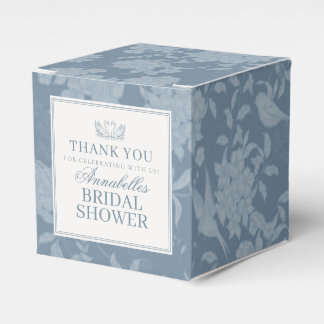 Caja Para Regalos Ducha de Novia Vintage Floral Encaje Azul