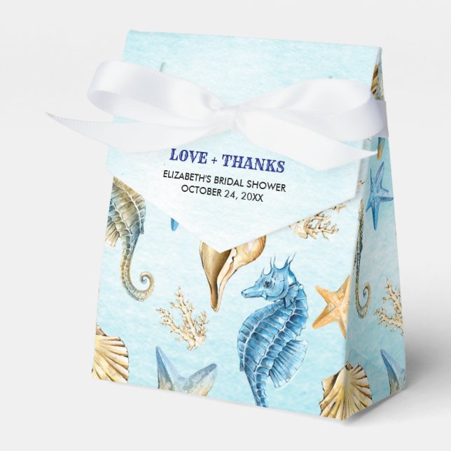 Caja Para Regalos Ducha de novias de SeashelPattern Beach (Front Side)