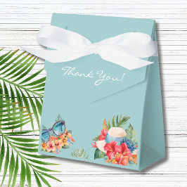 Caja Para Regalos Ducha de novias Tropical Floral Blue Beach