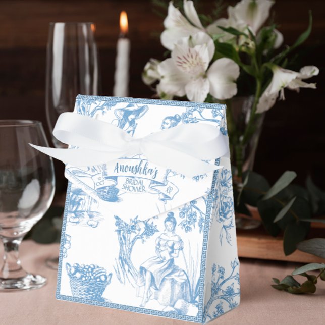 Caja Para Regalos Ducha de novios Blue and White Toile de Jouy (Subido por el creador)