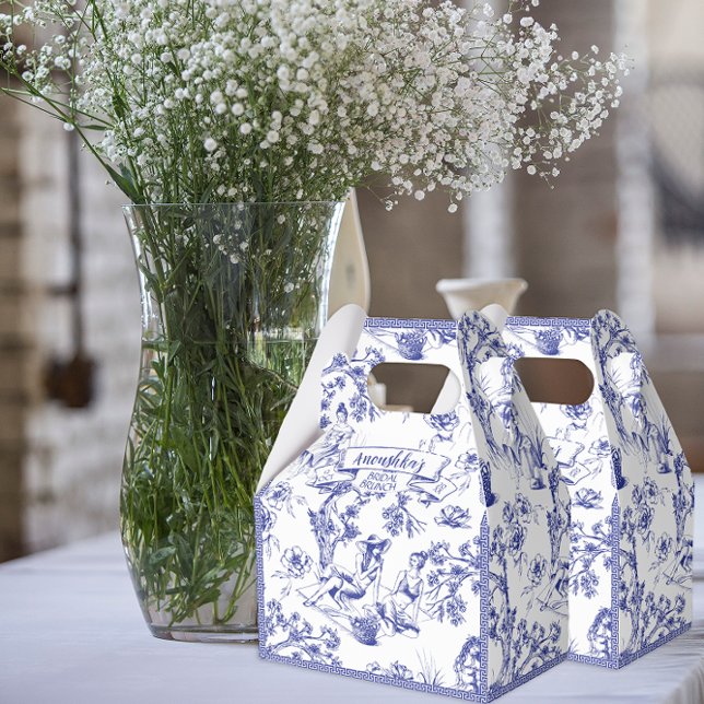 Caja Para Regalos Ducha de novios Blue and White Toile de Jouy (Subido por el creador)