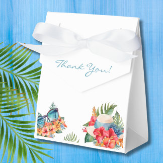 Caja Para Regalos Ducha de novios en playa tropical rosa floral