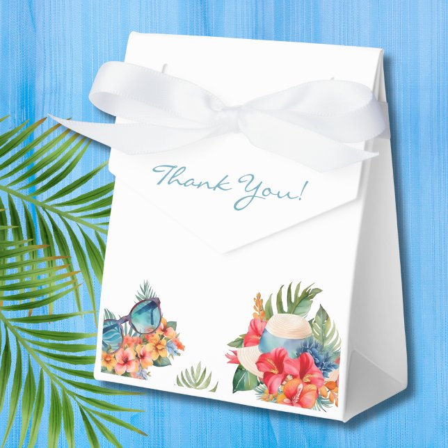 Caja Para Regalos Ducha de novios en playa tropical rosa floral (Subido por el creador)