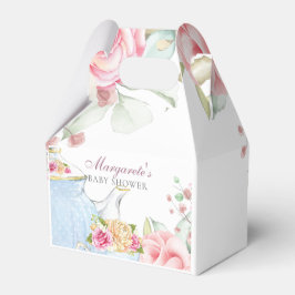 Caja Para Regalos Ducha De Té Infantil Personalizada Floral