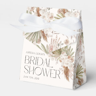 Caja Para Regalos Ducha Floral Bohemio y Plumas