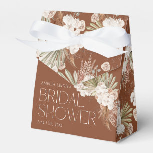 Caja Para Regalos Ducha floral bohemio y plumas