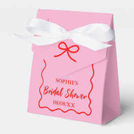 Caja Para Regalos Ducha Fronteriza Ondulada Rosa Y Roja Retro