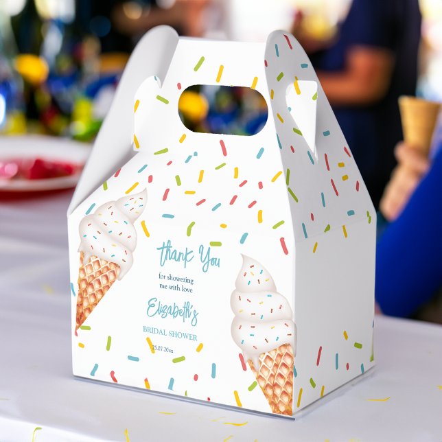 Caja Para Regalos Ducha nupcial de helado recién hecha gracias (Scooped up ice cream bridal shower thank you favor box)