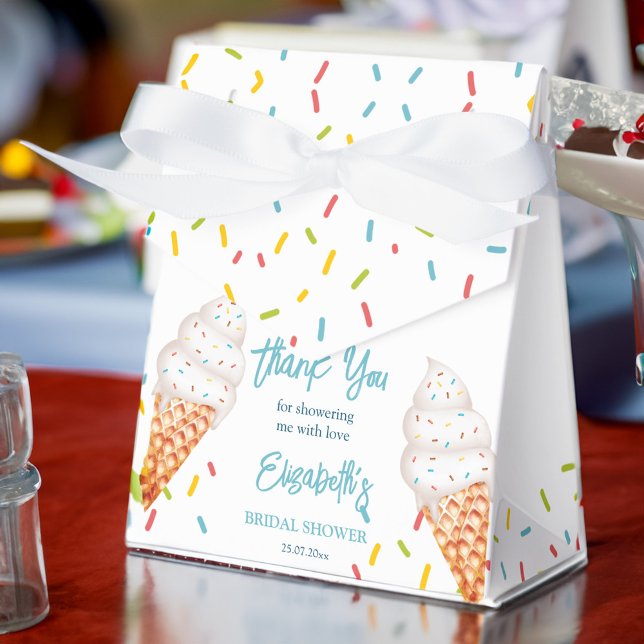Caja Para Regalos Ducha nupcial de helado recién hecha gracias (Scooped up ice cream bridal shower thank you favor box)