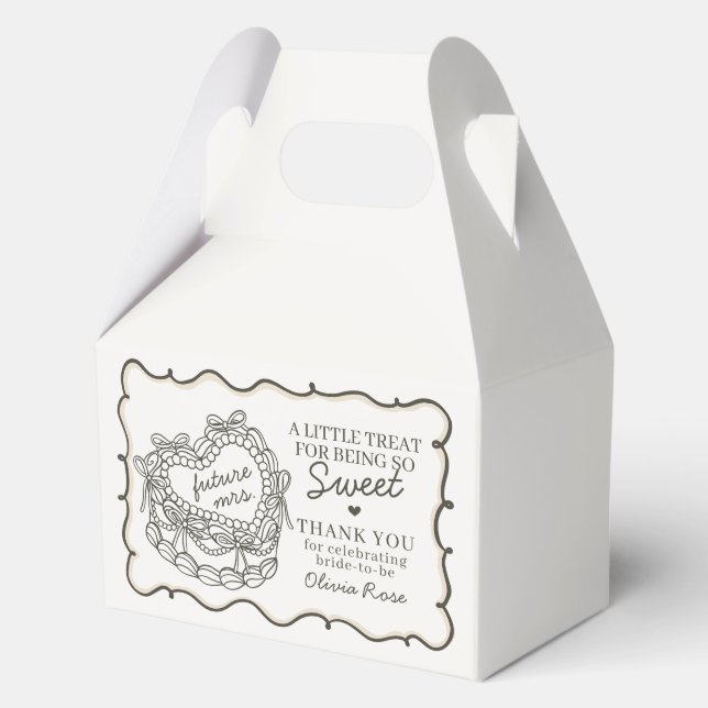 Caja Para Regalos Ducha nupcial de tarta de coqueta de coco retro de (Anverso)