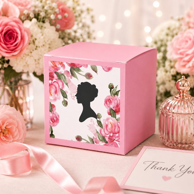 CAJA PARA REGALOS DUCHA NUPCIAL FLORAL ROSA (Subido por el creador)