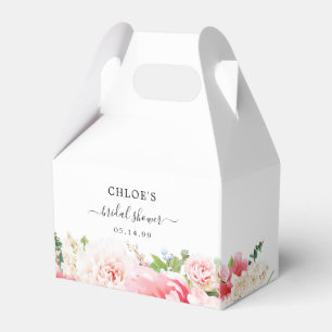 Caja Para Regalos Ducha Nupcial Floral Rosa Peonía Rosado