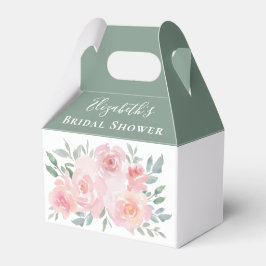 Caja Para Regalos Ducha nupcial Pink Floral Watercolor Favor Box
