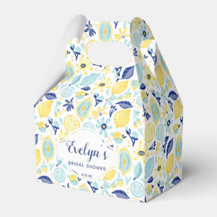 Caja Para Regalos Ducha verde y azul de luna amarilla