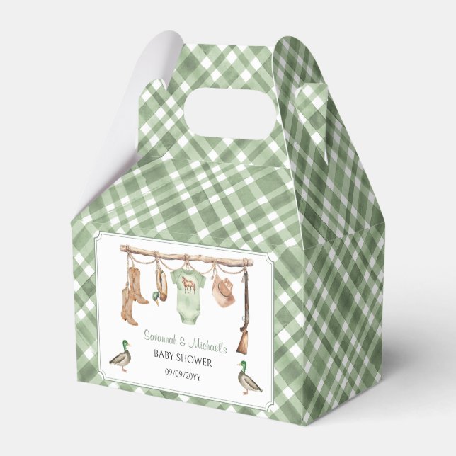 Caja Para Regalos Duck Hunter Baby Shower Favor Box (Front Side)