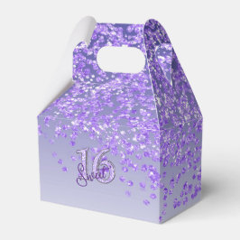 Caja Para Regalos Dulce 16 Cumpleaños Glam Purpurina Púrpura