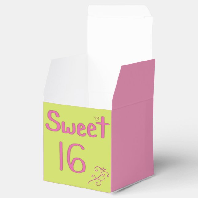 Caja Para Regalos Dulce 16 rosa y limón (Abierto)