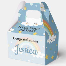 Caja Para Regalos Dulce Arcoíris y Nube Baby Shower 5"w x 3"l x 6.5