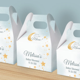 Caja Para Regalos Dulce Azul Estamos Encima de la Luna Niño Baby Sho