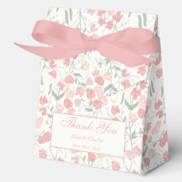 Caja Para Regalos Dulce crema floral de Pea y Boda rosa gracias
