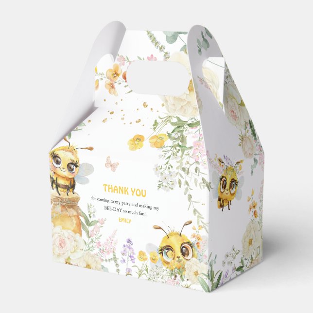 Caja Para Regalos Dulce cumpleaños de Bee gracias (Front Side)