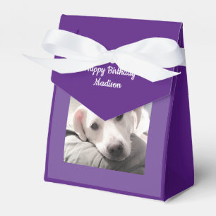 Caja Para Regalos Dulce Cute Labrador Recuperador Perro Púrpura Cump