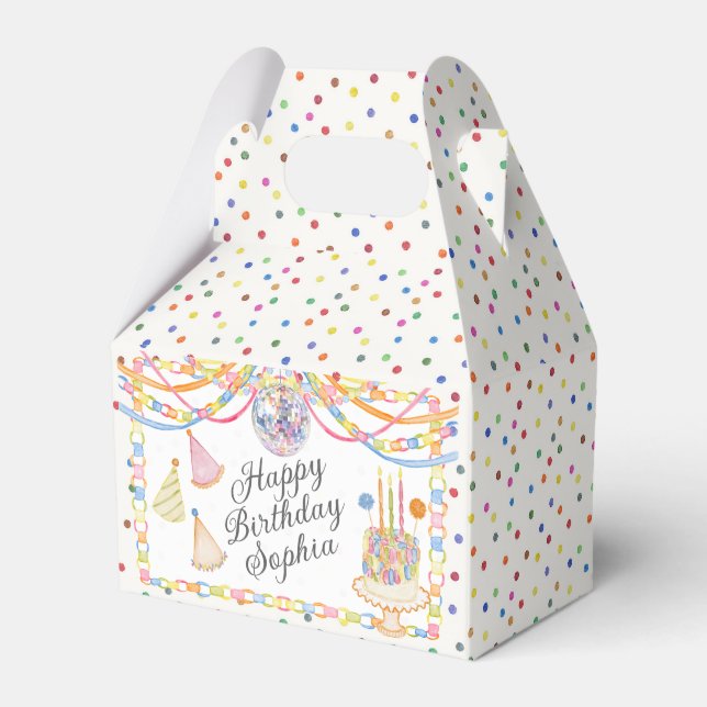 Caja Para Regalos Dulce de Cumpleaños con Confeti (Front Side)