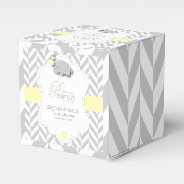 Caja Para Regalos Dulce elefante de cacahuete Baby Shower (Costado Anverso)