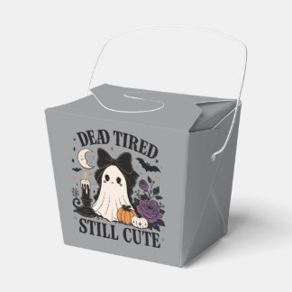 Caja Para Regalos Dulce Fantasma Coquette de Halloween con Lazo