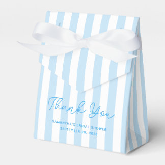 Caja Para Regalos Dulce Franja Azul Pálido Agradecimiento de Despedi
