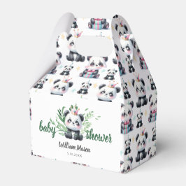 Caja Para Regalos Dulce Oso Panda Baby Shower Verde