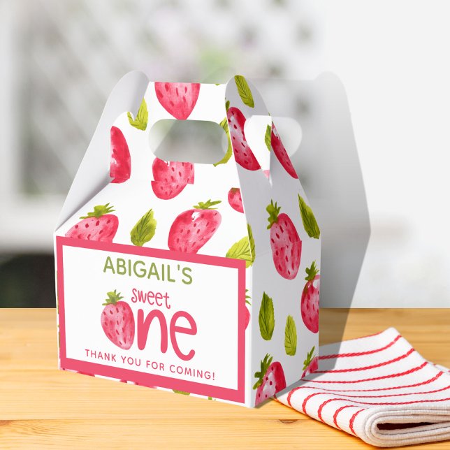 Caja Para Regalos Dulce primer cumpleaños de fresa (Subido por el creador)