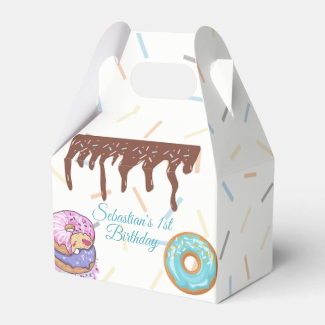 Caja Para Regalos Dulce primer cumpleaños de un donut (Front Side)