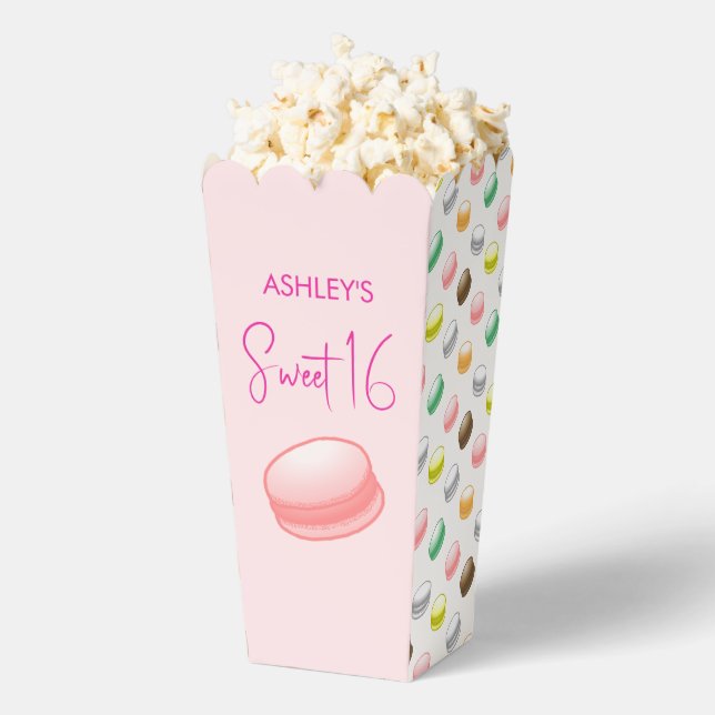 Caja Para Regalos Dulce rosa 16 Macarons Favor Box (apareció)