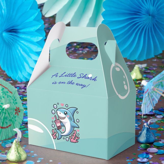 Caja Para Regalos Dulce tiburón mate Baby Shower Kawaii Blue (Fiesta)
